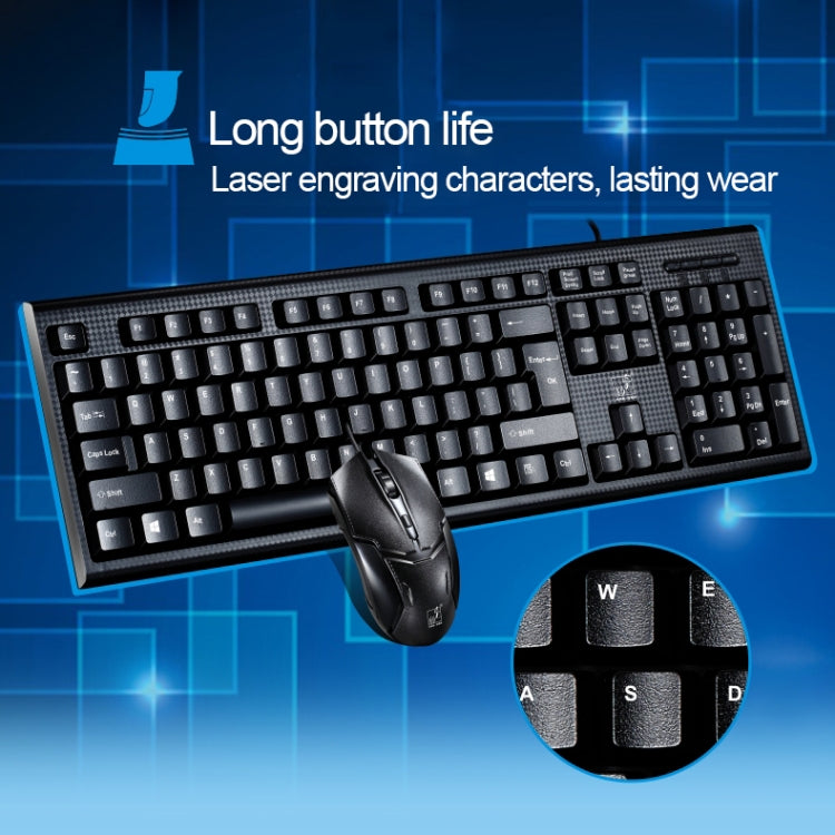 Chasing Leopard Q9 1600 DPI Professional Wired Grid Texture Gaming Office Keyboard + Optical Mouse Kit - HoMEdemic™ 