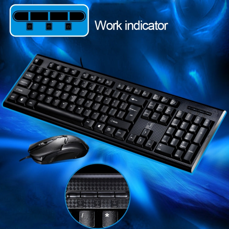 Chasing Leopard Q9 1600 DPI Professional Wired Grid Texture Gaming Office Keyboard + Optical Mouse Kit - HoMEdemic™ 