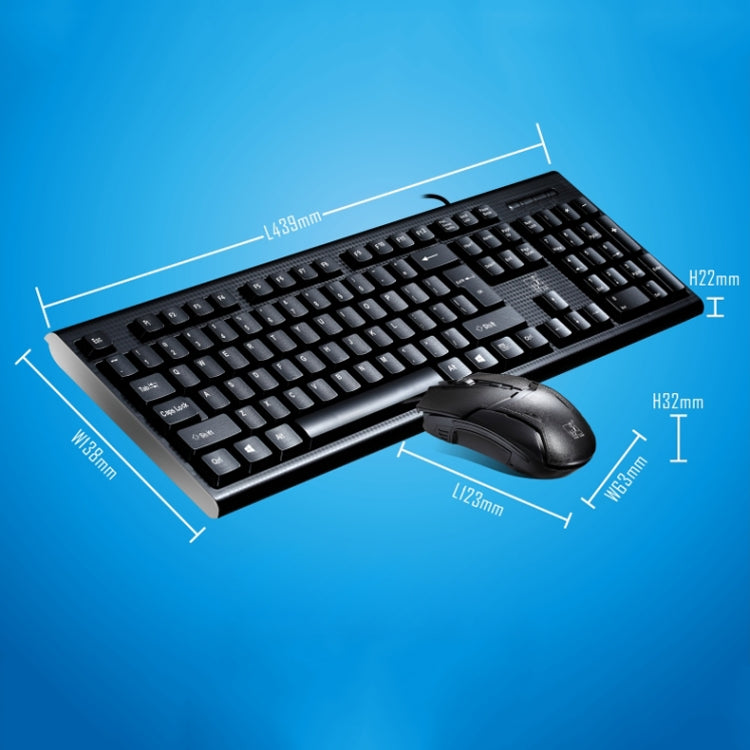 Chasing Leopard Q9 1600 DPI Professional Wired Grid Texture Gaming Office Keyboard + Optical Mouse Kit - HoMEdemic™ 