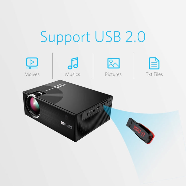 Cheerlux C7 1800 Lumens 800 x 480 720P 1080P HD WiFi Smart Projector, Support HDMI / USB / VGA / AV, C7 (WiFi) - HoMEdemic™ 