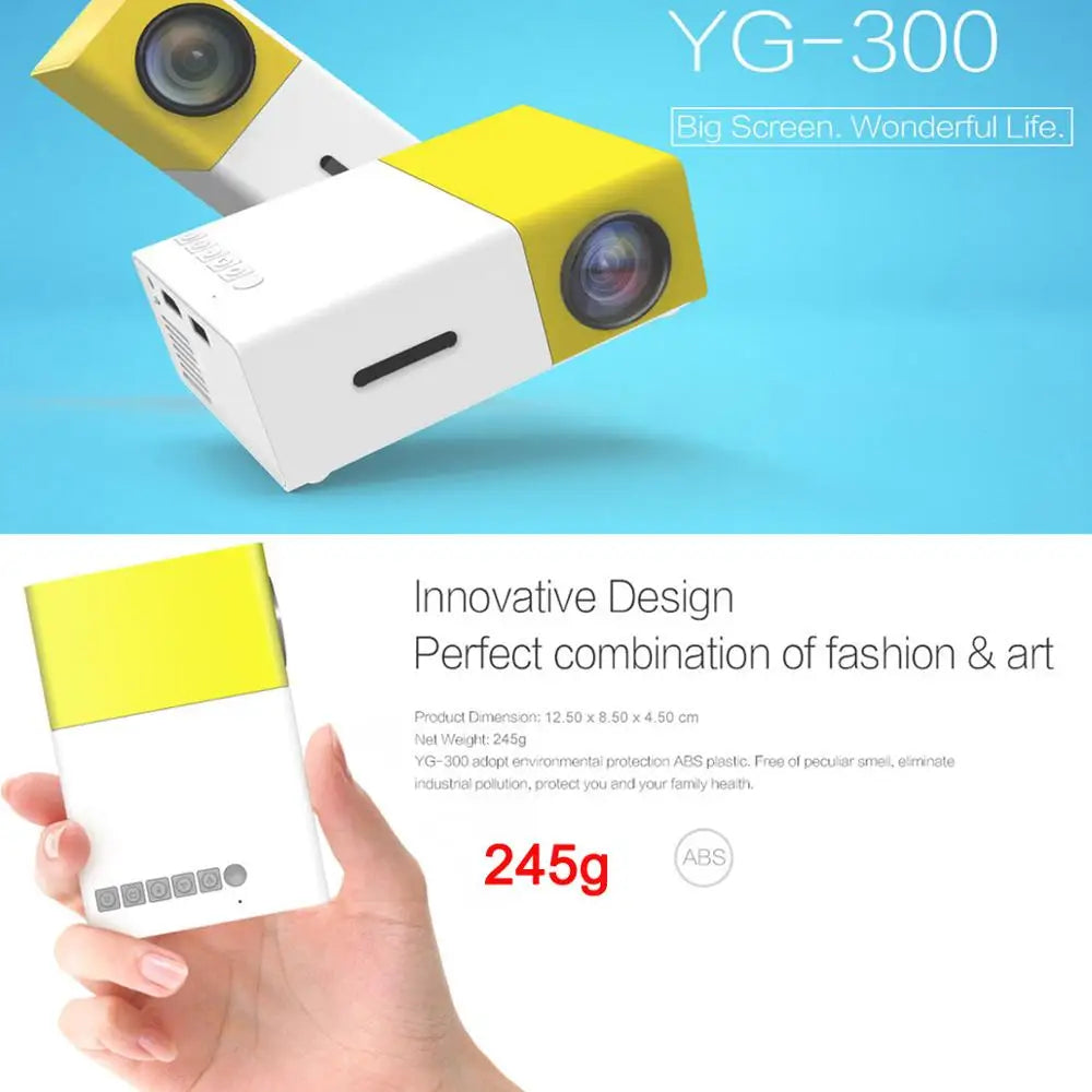 Compact 4K LED Mini Projector for Home Theater and Gaming - HoMEdemic™ 