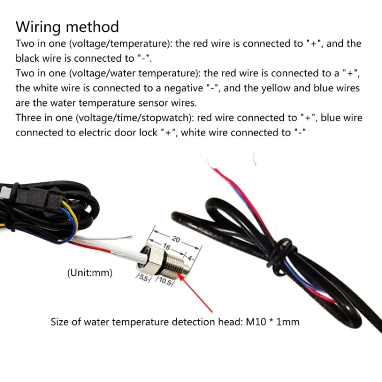 Compact LED Digital Display Time Voltmeter, Specification: 2 in 1 Temperature Blue - HoMEdemic™ 