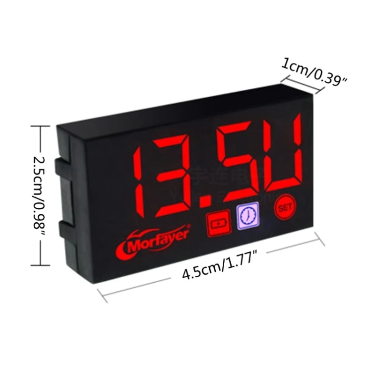 Compact LED Digital Display Time Voltmeter, Specification: 2 in 1 Temperature Green - HoMEdemic™ 