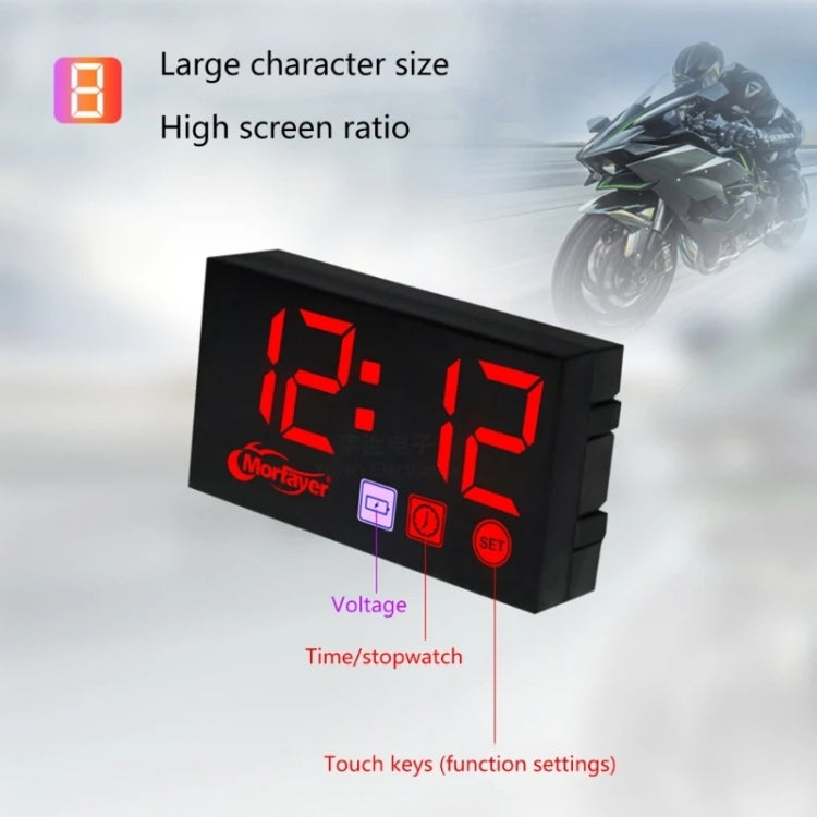 Compact LED Digital Display Time Voltmeter, Specification: 2 in 1 Temperature Red - HoMEdemic™ 