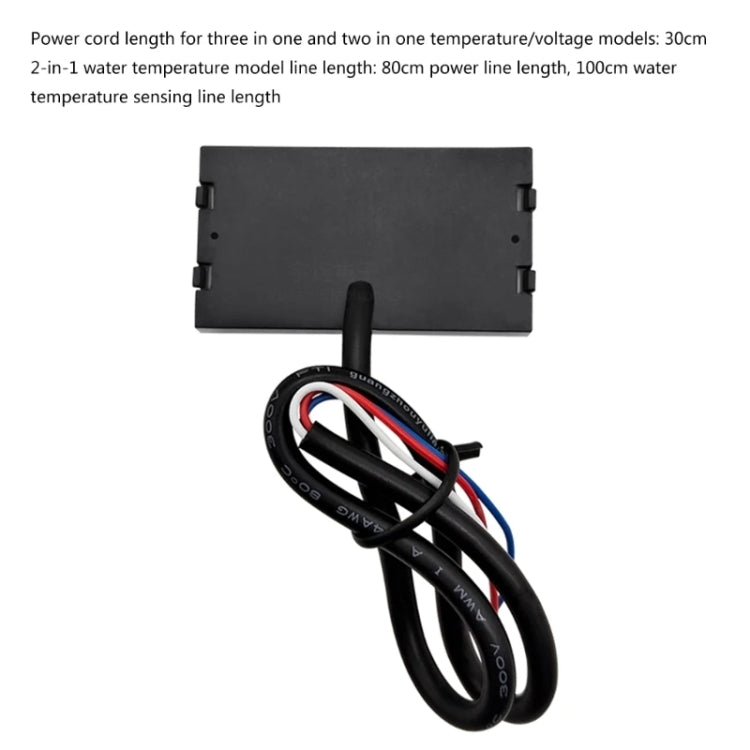 Compact LED Digital Display Time Voltmeter, Specification: 2 in 1 Water Temperature Red - HoMEdemic™ 