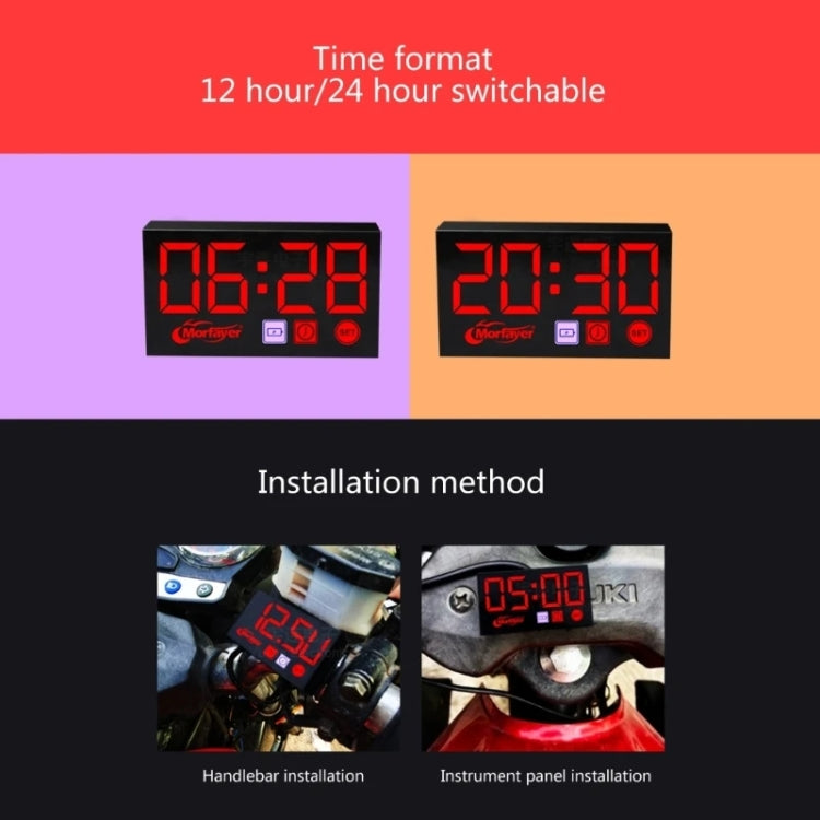 Compact LED Digital Display Time Voltmeter, Specification: 2 in 1 Water Temperature Red - HoMEdemic™ 