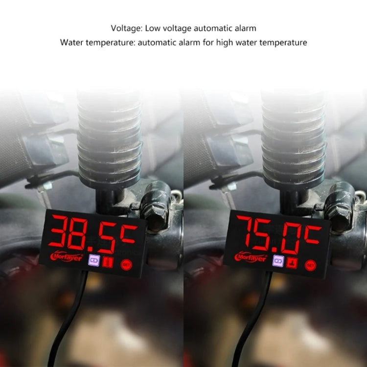 Compact LED Digital Display Time Voltmeter, Specification: 2 in 1 Water Temperature White - HoMEdemic™ 