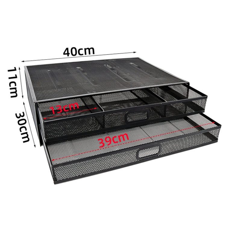 Computer Cooling Height Increase Stand Drawer Type Double Iron Desktop Storage Shelf(Black) - HoMEdemic™ 