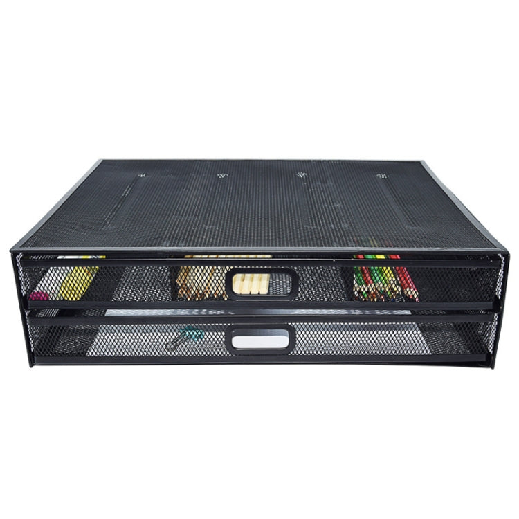 Computer Cooling Height Increase Stand Drawer Type Double Iron Desktop Storage Shelf(Black) - HoMEdemic™ 