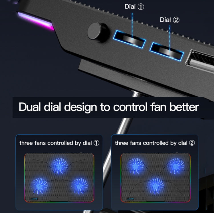 CoolCold F5  Laptop Radiator Bracket Office Desk Adjustable Laptop Cooler,Style: Fantasy Edition - HoMEdemic™ 