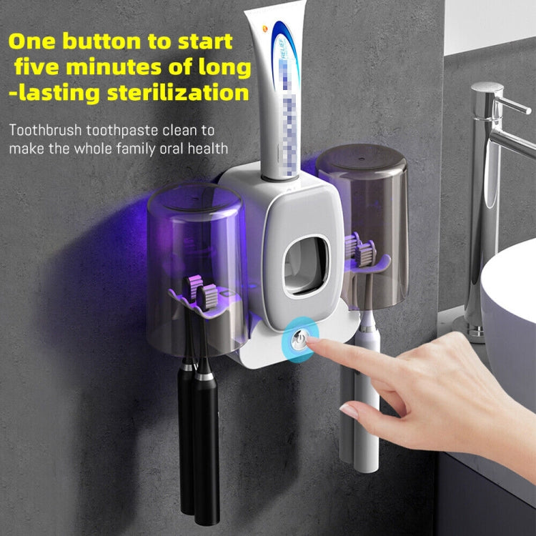 Couple Wall Mounted Toothbrush Holder Automatic Squeeze Toothpaste Device,Spec: Disinfection Type Green - HoMEdemic™ 