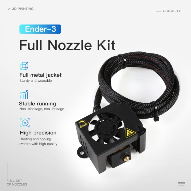 Creality 24V 40W Extruder Full Nozzle Hot End Kit with Nozzle Extruder+Cooling Fan+Shell for Ender-3 3D Printer - HoMEdemic™ 