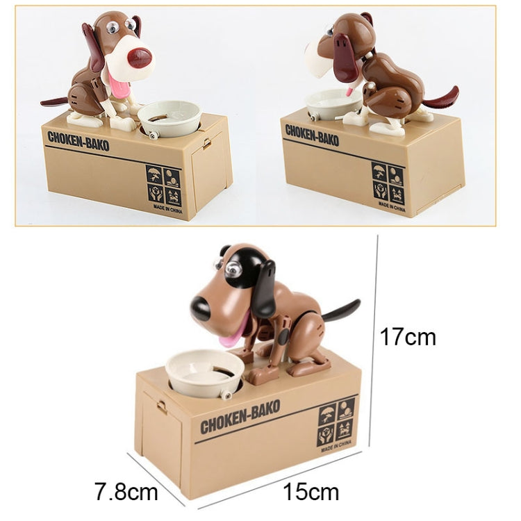 Creative Cartoon Edacious Puppy Automatic Money Eating Coin Saving Box, Brown and White Dog - HoMEdemic™ 