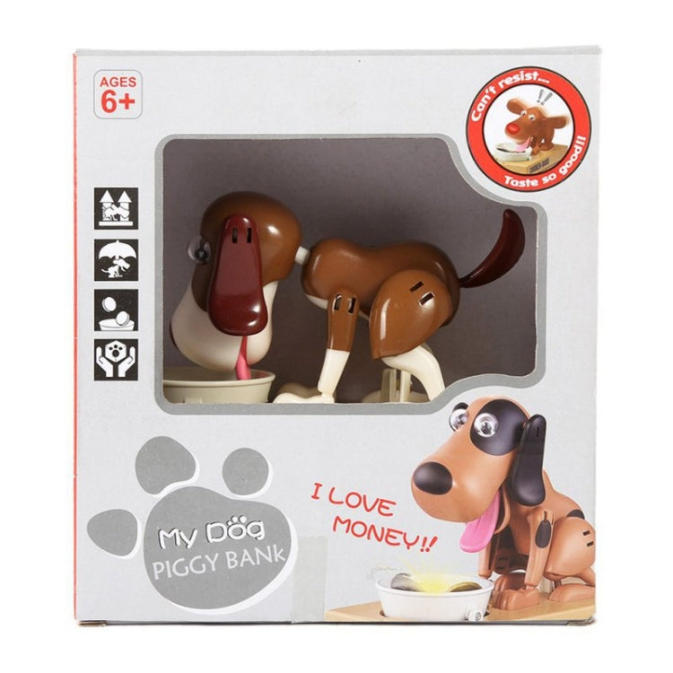 Creative Cartoon Edacious Puppy Automatic Money Eating Coin Saving Box, Brown and White Dog - HoMEdemic™ 