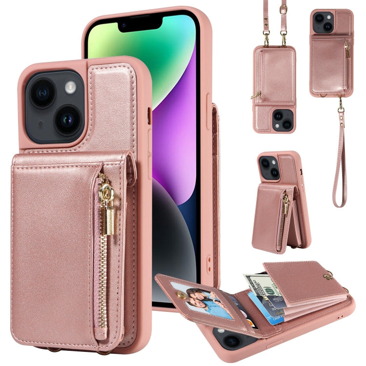 Crossbody Lanyard Zipper Wallet Leather Phone Case, For iPhone 14 Plus, For iPhone 14, For iPhone 14 Pro, For iPhone 14 Pro Max - HoMEdemic™ 