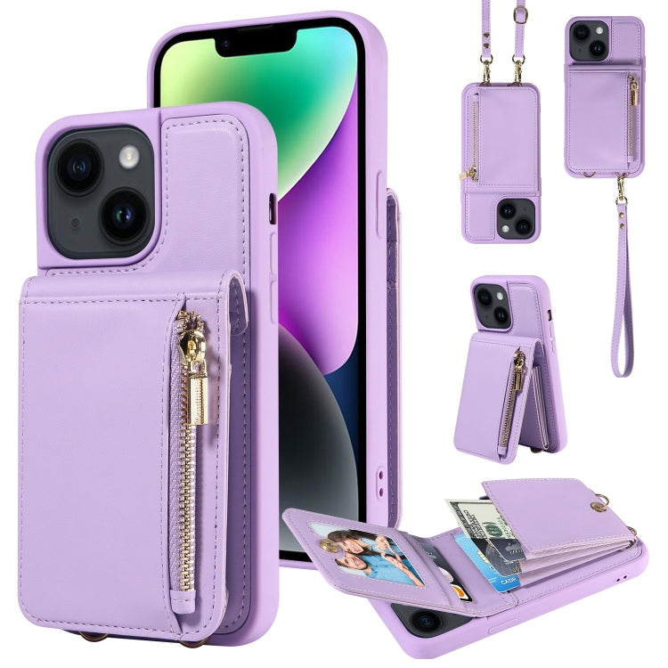 Crossbody Lanyard Zipper Wallet Leather Phone Case, For iPhone 14 Plus, For iPhone 14, For iPhone 14 Pro, For iPhone 14 Pro Max - HoMEdemic™ 