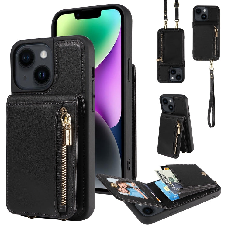 Crossbody Lanyard Zipper Wallet Leather Phone Case, For iPhone 14 Plus, For iPhone 14, For iPhone 14 Pro, For iPhone 14 Pro Max - HoMEdemic™ 