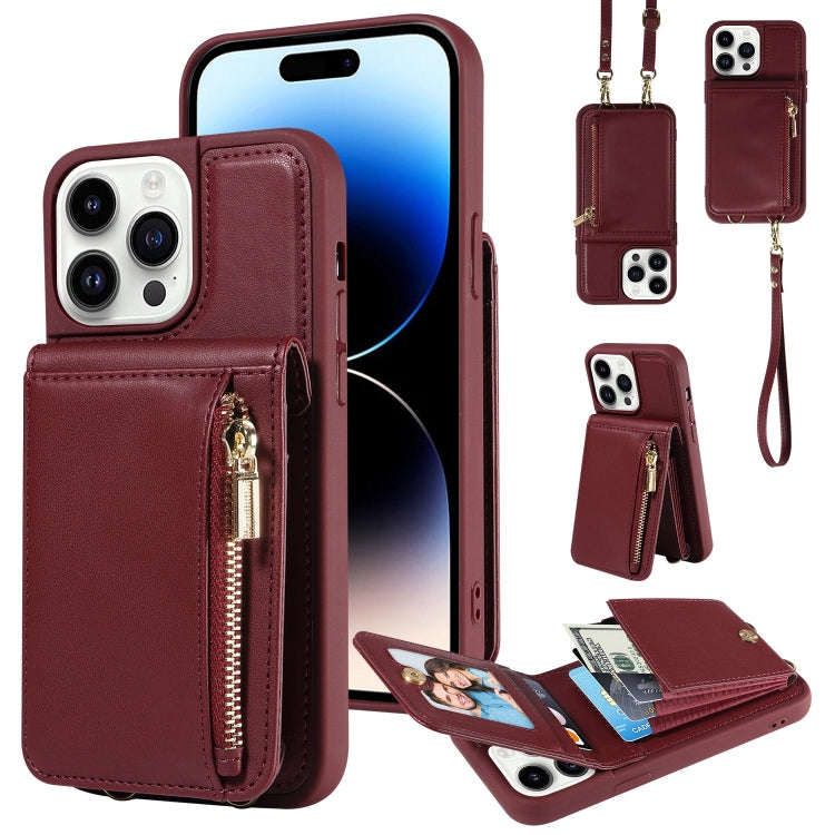 Crossbody Lanyard Zipper Wallet Leather Phone Case, For iPhone 14 Plus, For iPhone 14, For iPhone 14 Pro, For iPhone 14 Pro Max - HoMEdemic™ 