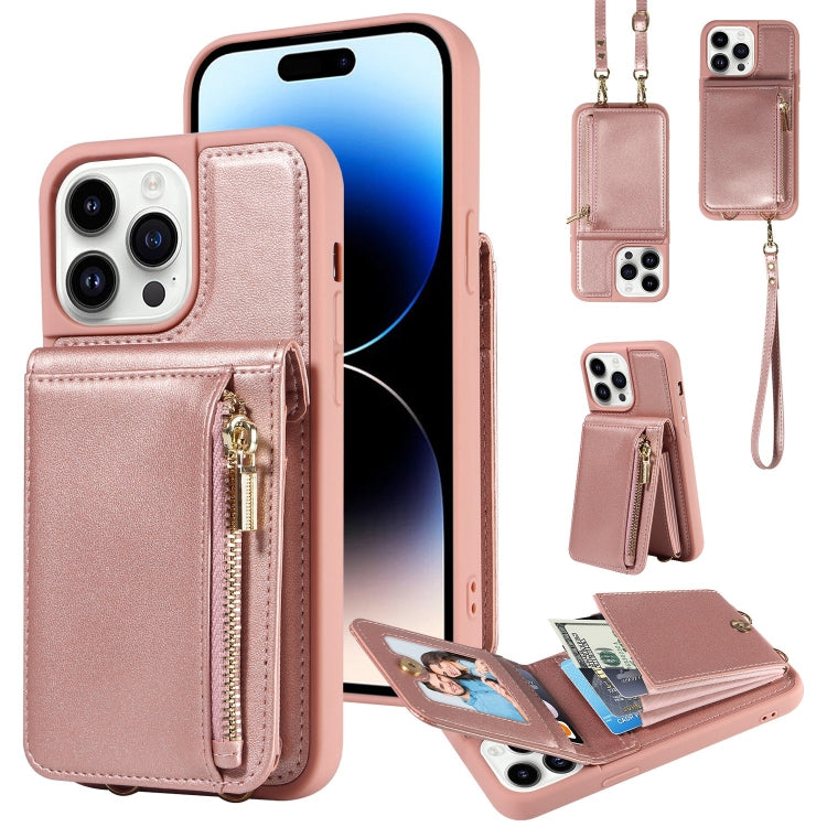 Crossbody Lanyard Zipper Wallet Leather Phone Case, For iPhone 14 Plus, For iPhone 14, For iPhone 14 Pro, For iPhone 14 Pro Max - HoMEdemic™ 