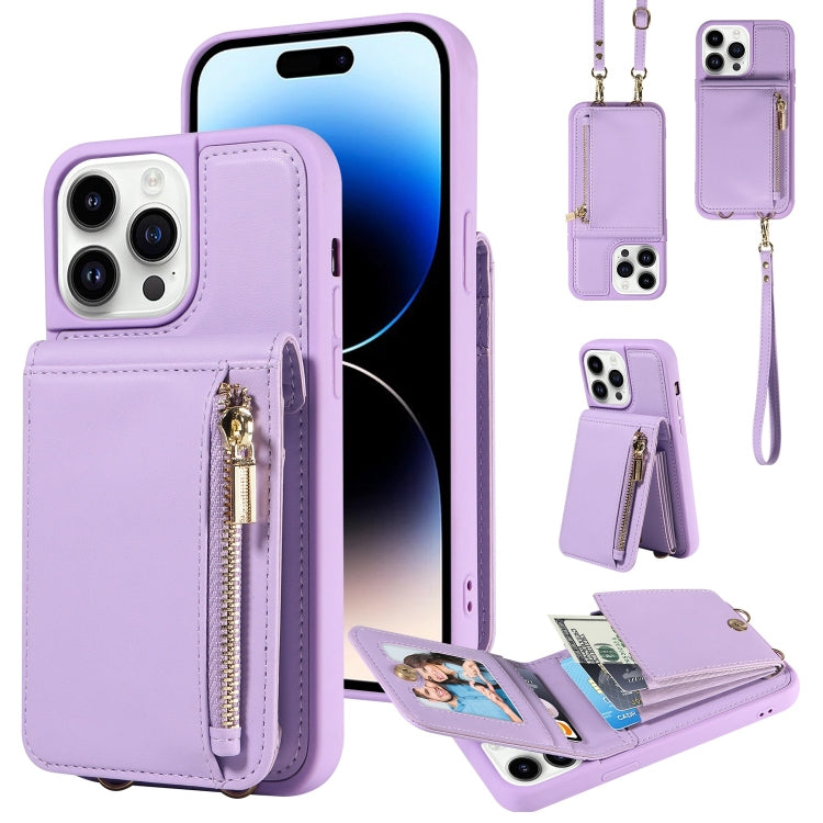 Crossbody Lanyard Zipper Wallet Leather Phone Case, For iPhone 14 Plus, For iPhone 14, For iPhone 14 Pro, For iPhone 14 Pro Max - HoMEdemic™ 