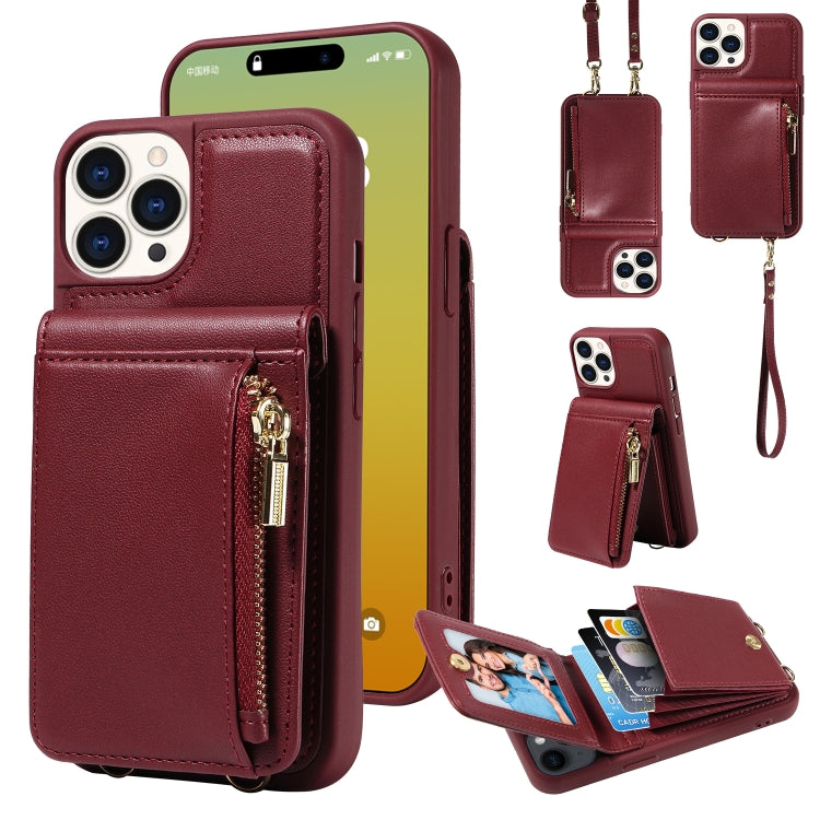 Crossbody Lanyard Zipper Wallet Leather Phone Case, For iPhone 15 Pro Max, For iPhone 15 Pro, For iPhone 15 Plus, For iPhone 15 - HoMEdemic™ 