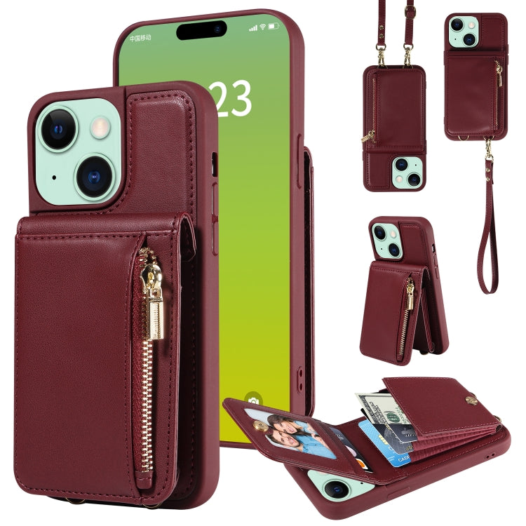 Crossbody Lanyard Zipper Wallet Leather Phone Case, For iPhone 15 Pro Max, For iPhone 15 Pro, For iPhone 15 Plus, For iPhone 15 - HoMEdemic™ 
