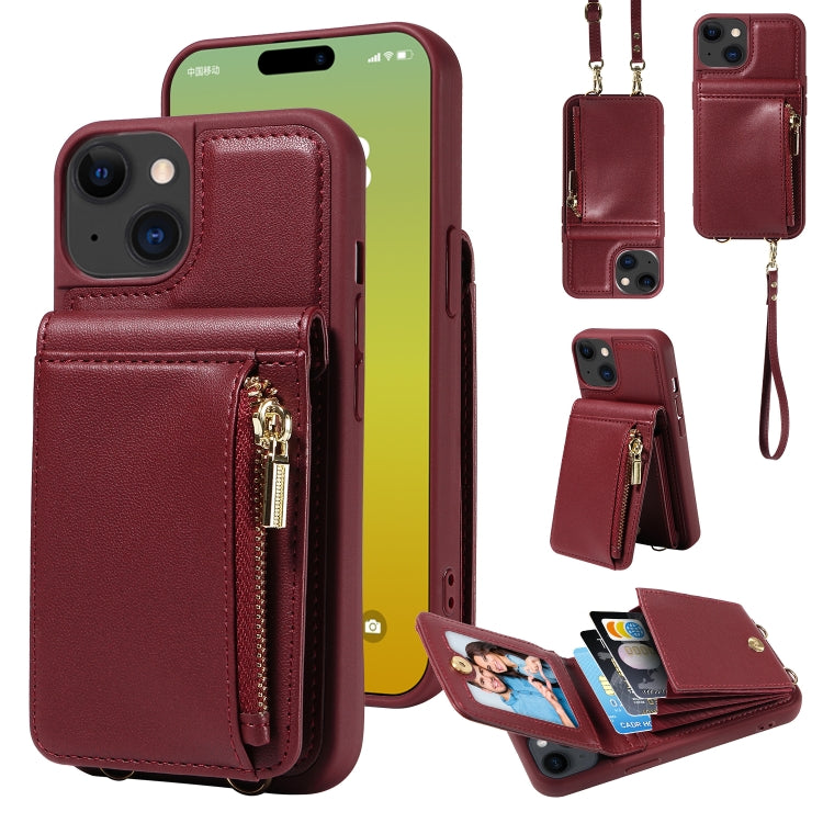 Crossbody Lanyard Zipper Wallet Leather Phone Case, For iPhone 15 Pro Max, For iPhone 15 Pro, For iPhone 15 Plus, For iPhone 15 - HoMEdemic™ 