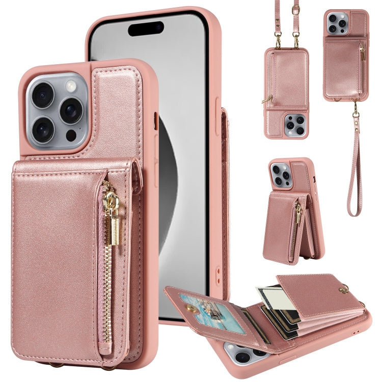 Crossbody Lanyard Zipper Wallet Leather Phone Case, For iPhone 16 Pro Max, For iPhone 16 Pro, For iPhone 16 Plus, For iPhone 16 - HoMEdemic™ 