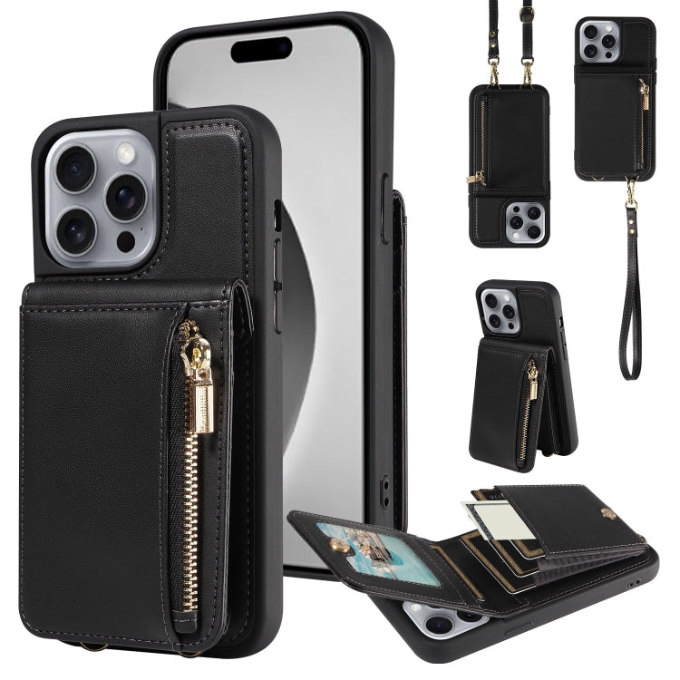 Crossbody Lanyard Zipper Wallet Leather Phone Case, For iPhone 16 Pro Max, For iPhone 16 Pro, For iPhone 16 Plus, For iPhone 16 - HoMEdemic™ 