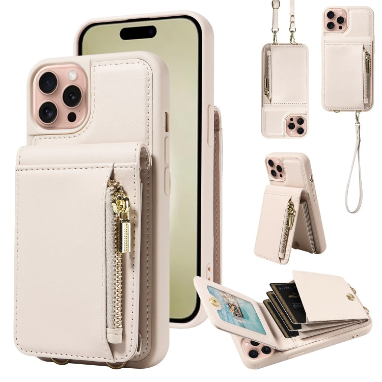 Crossbody Lanyard Zipper Wallet Leather Phone Case, For iPhone 16 Pro Max, For iPhone 16 Pro, For iPhone 16 Plus, For iPhone 16 - HoMEdemic™ 