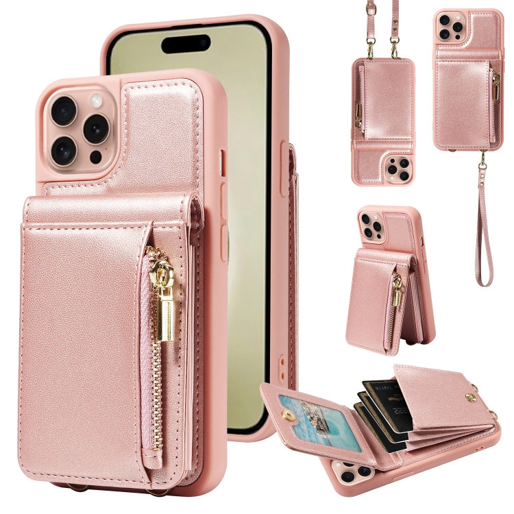Crossbody Lanyard Zipper Wallet Leather Phone Case, For iPhone 16 Pro Max, For iPhone 16 Pro, For iPhone 16 Plus, For iPhone 16 - HoMEdemic™ 