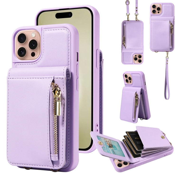 Crossbody Lanyard Zipper Wallet Leather Phone Case, For iPhone 16 Pro Max, For iPhone 16 Pro, For iPhone 16 Plus, For iPhone 16 - HoMEdemic™ 