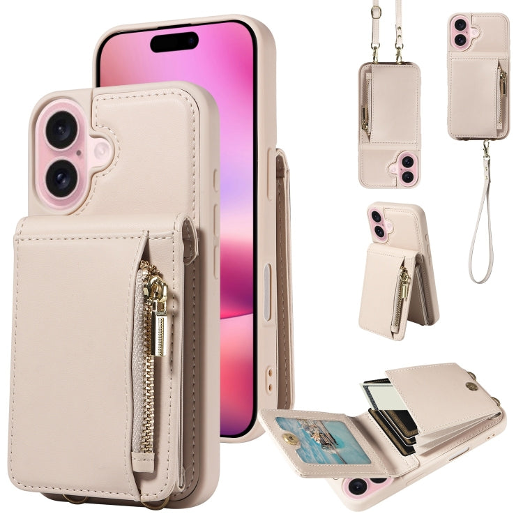 Crossbody Lanyard Zipper Wallet Leather Phone Case, For iPhone 16 Pro Max, For iPhone 16 Pro, For iPhone 16 Plus, For iPhone 16 - HoMEdemic™ 