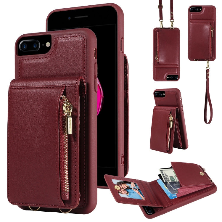 Crossbody Lanyard Zipper Wallet Leather Phone Case, For iPhone 7 Plus / 8 Plus - HoMEdemic™ 