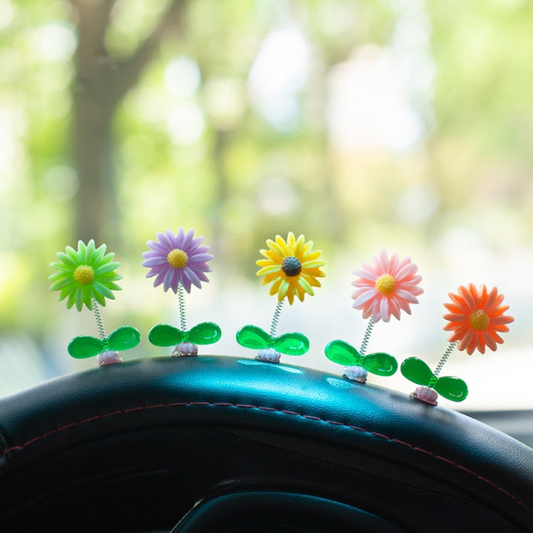 Cute Small Daisy Car Ornament Car Dashboard Shaking Decoration(Pink) - HoMEdemic™ 