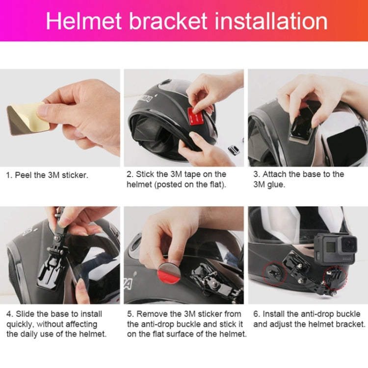 Cycling Helmet Adhesive Multi-Joint Arm Fixed Mount Set with J-Hook Buckle Mount & Adapter & Screw for GoPro, Insta360, DJI and Other Action Cameras, Cycling Helmet Kit with Adapter - HoMEdemic™ 