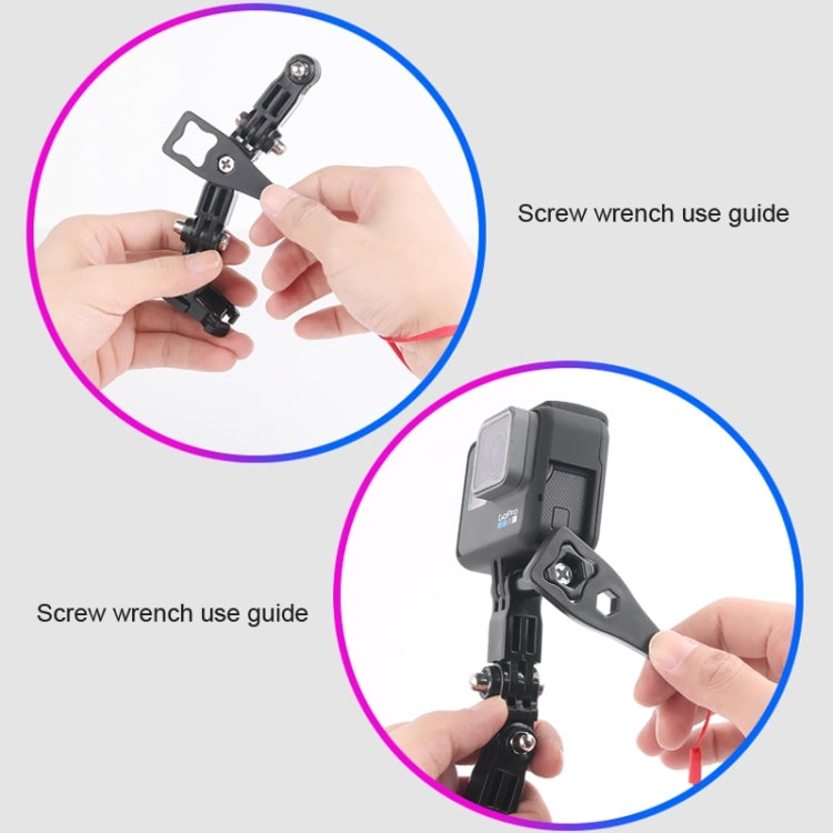 Cycling Helmet Adhesive Multi-Joint Arm Fixed Mount Set with J-Hook Buckle Mount & Screw for GoPro, Insta360, DJI and Other Action Cameras, Cycling Helmet Kit - HoMEdemic™ 