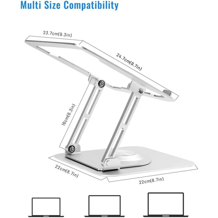D147 Foldable 360 Degree Rotating Laptop Lifting Bracket Aluminum Alloy Notebook Desktop Stand(Black) - HoMEdemic™ 