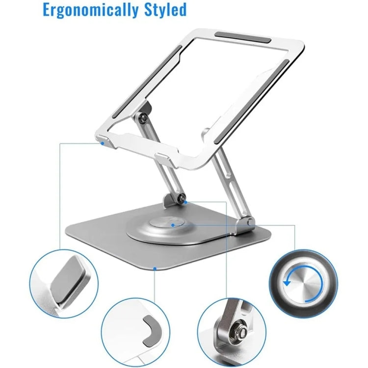 D147 Foldable 360 Degree Rotating Laptop Lifting Bracket Aluminum Alloy Notebook Desktop Stand(Silver) - HoMEdemic™ 