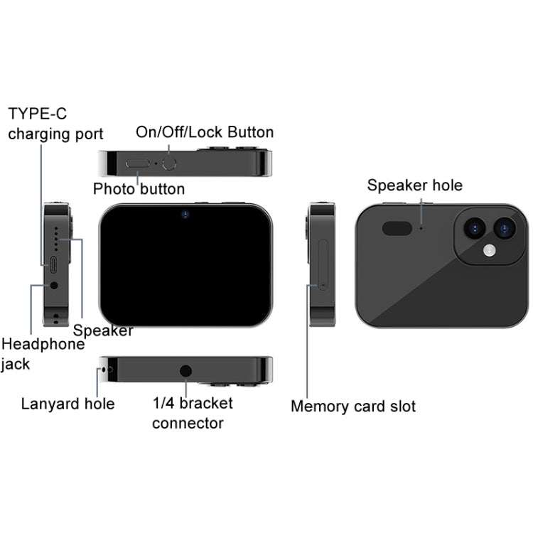 D6 CCD HD Digital Camera Movie Music Smart Camera Touch Screen Student Card Video Recorder, Excluding Memory(White) - HoMEdemic™ 