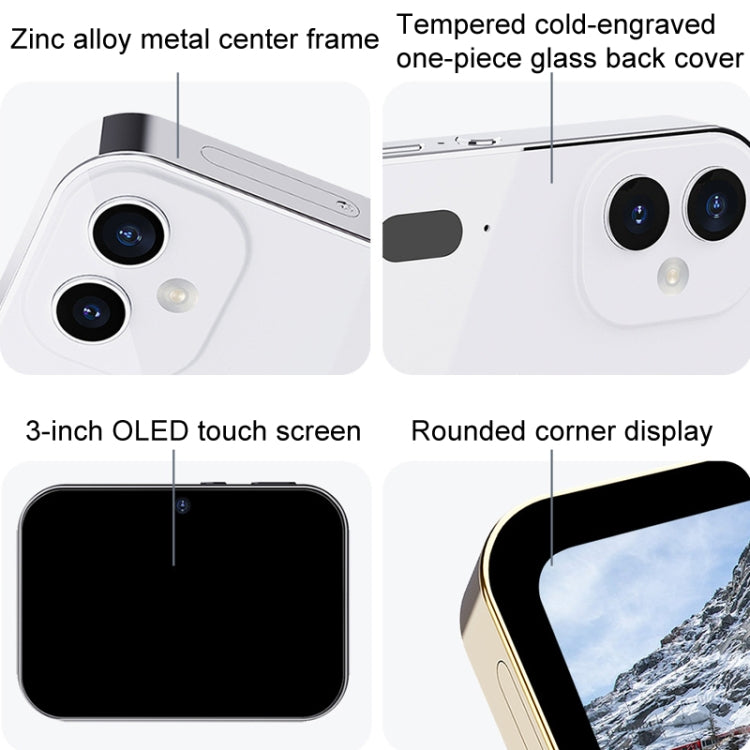 D6 CCD HD Digital Camera Movie Music Smart Camera Touch Screen Student Card Video Recorder, Excluding Memory(White) - HoMEdemic™ 