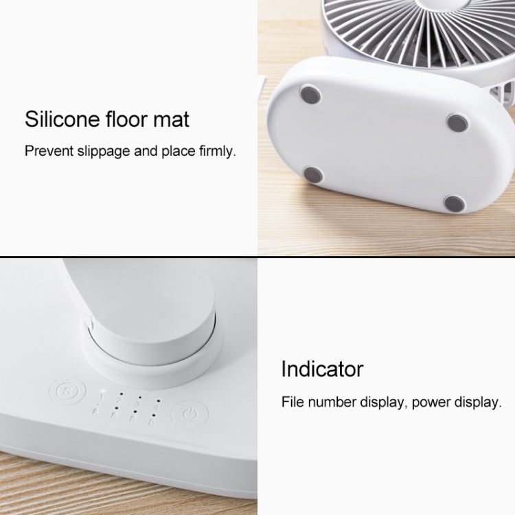 D77 4W Micro USB & USB-C / Type-C Rechargeable Portable Four-speed Adjustable Automatic Head Shaking Desktop Fan, Micro USB & USB-C / Type-C - HoMEdemic™ 
