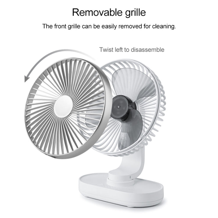 D77 4W Micro USB & USB-C / Type-C Rechargeable Portable Four-speed Adjustable Automatic Head Shaking Desktop Fan, Micro USB & USB-C / Type-C - HoMEdemic™ 