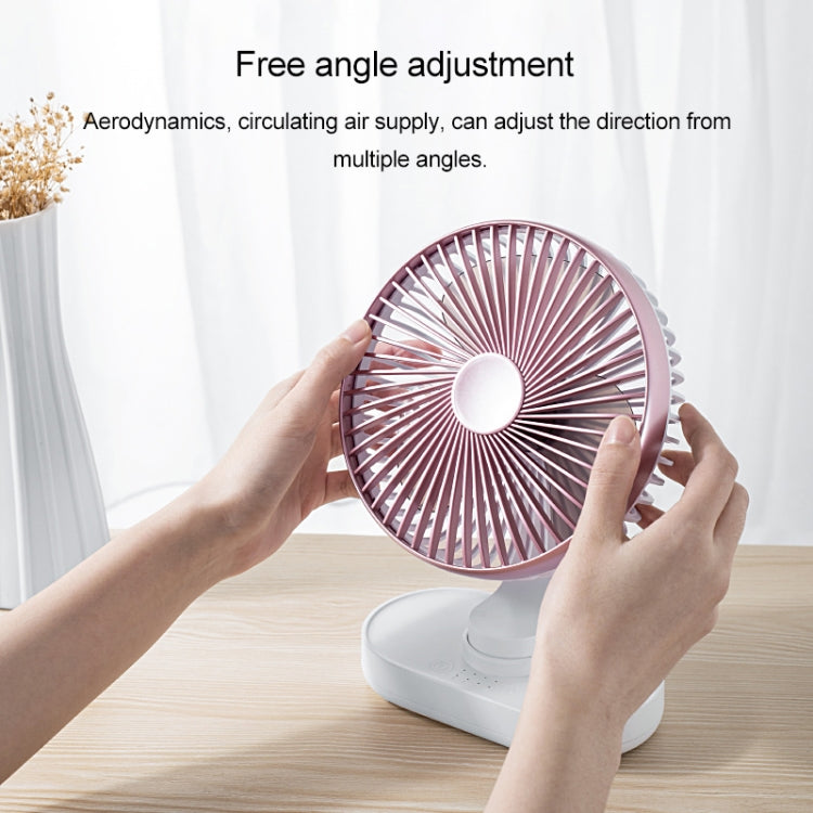 D77 4W Micro USB & USB-C / Type-C Rechargeable Portable Four-speed Adjustable Automatic Head Shaking Desktop Fan, Micro USB & USB-C / Type-C - HoMEdemic™ 