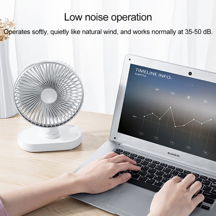 D77 4W Micro USB & USB-C / Type-C Rechargeable Portable Four-speed Adjustable Automatic Head Shaking Desktop Fan, Micro USB & USB-C / Type-C - HoMEdemic™ 
