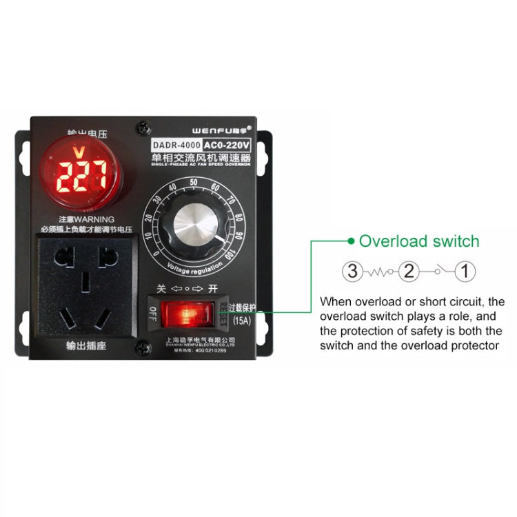 DADR-4000W Single-phase AC Fan Speed Controller, CN Plug - HoMEdemic™ 