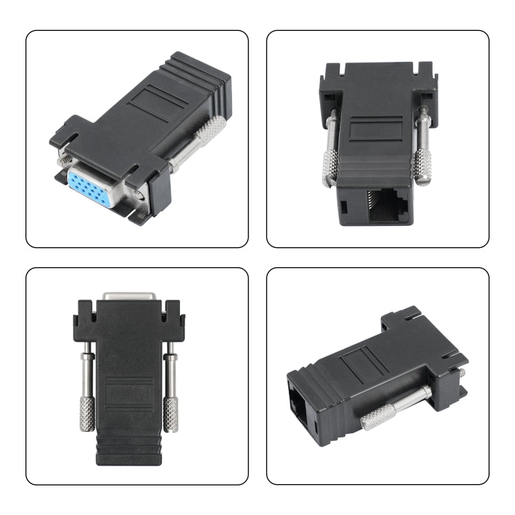 DB15 VGA Female to RJ45 8P Female Adapter(Black) - HoMEdemic™ 