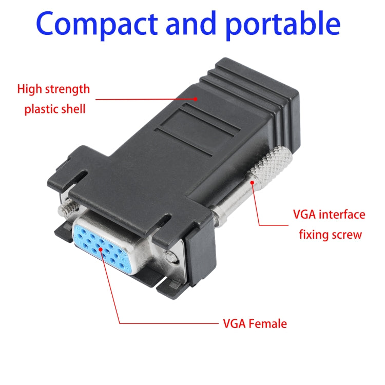 DB15 VGA Female to RJ45 8P Female Adapter(Black) - HoMEdemic™ 