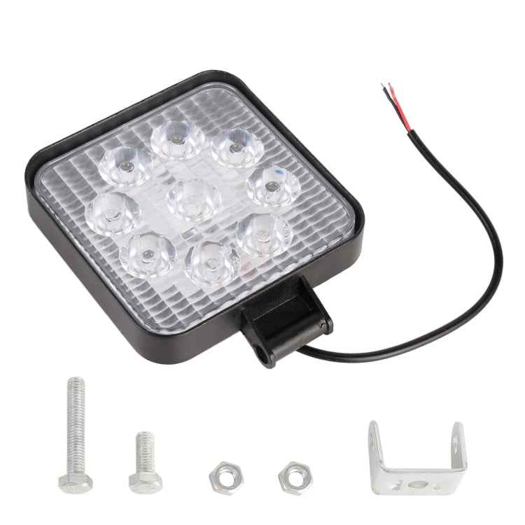 DC 10-30V 27W 2500LM 6000K Waterproof Vehicle Car Boat Marine External Work Lights Emergency Lights 60 Degrees Adjustable Flood Light LED Car Bulbs with 9 Intense Wafer LED Lights, Flood Light+27W - HoMEdemic™ 