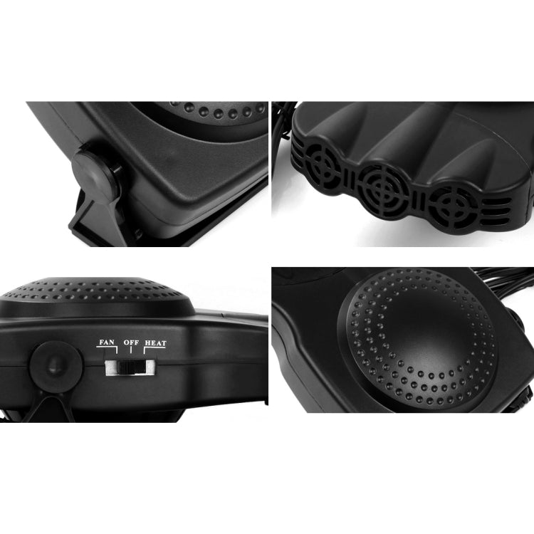 DC 12V 150W Cold and Warm Dual Use Three Outlet Car Auto Electronic Heater Fan Windshield Defroster Demister, 150W Black - HoMEdemic™ 